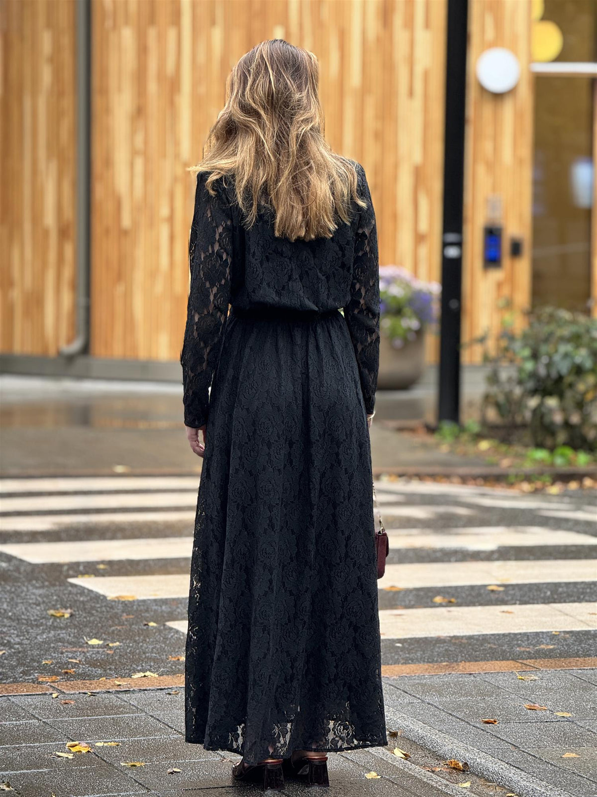 Lace Gown Dress, Black