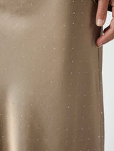 Viso Heavy Sateen Bedaz Skirt, Dark Taupe