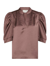 Roella Heavy Sateen Blouse, Dark Rose