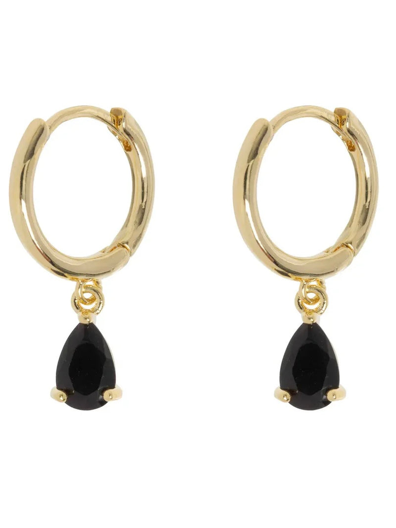 Elvira - Droplet Crystal Hoop Earrings