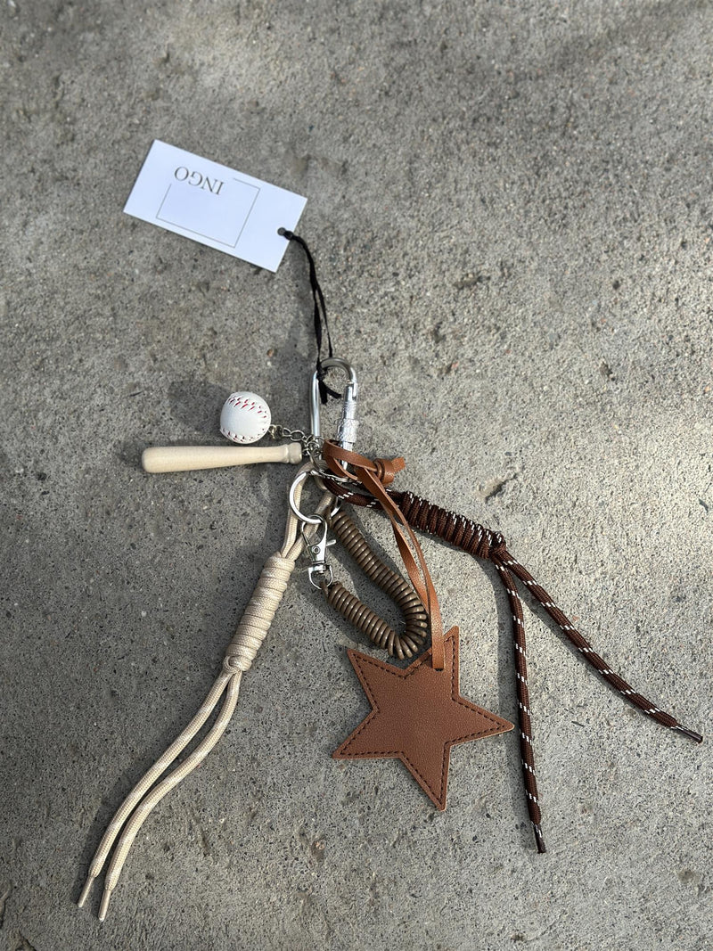 Bag Charm, Camel Leather Star