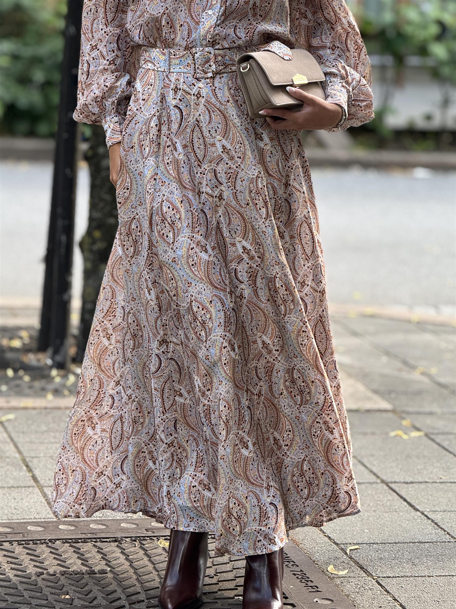 Striped Organza Maxi Skirt