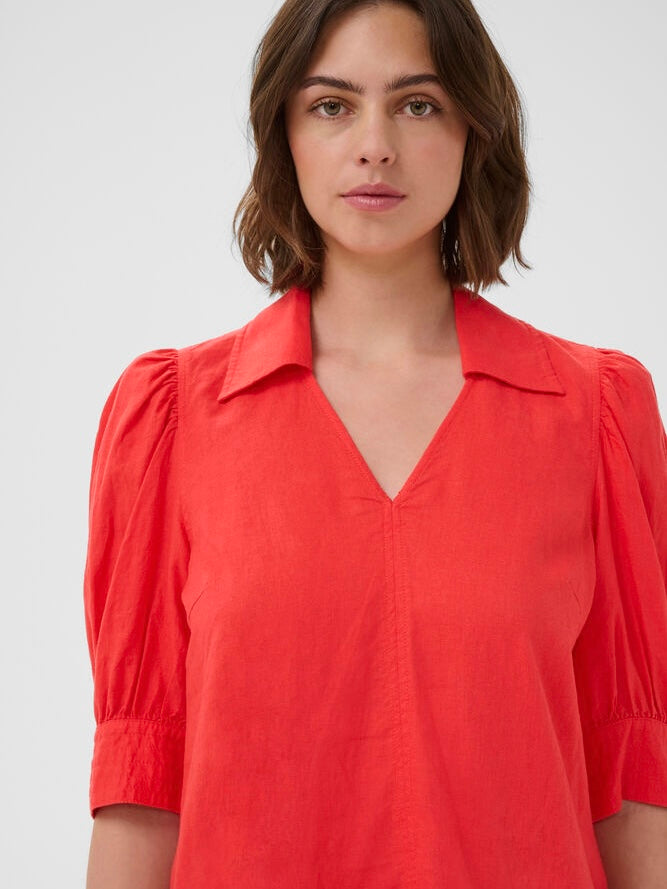 EDITH IW BLOUSE, Poppy Red