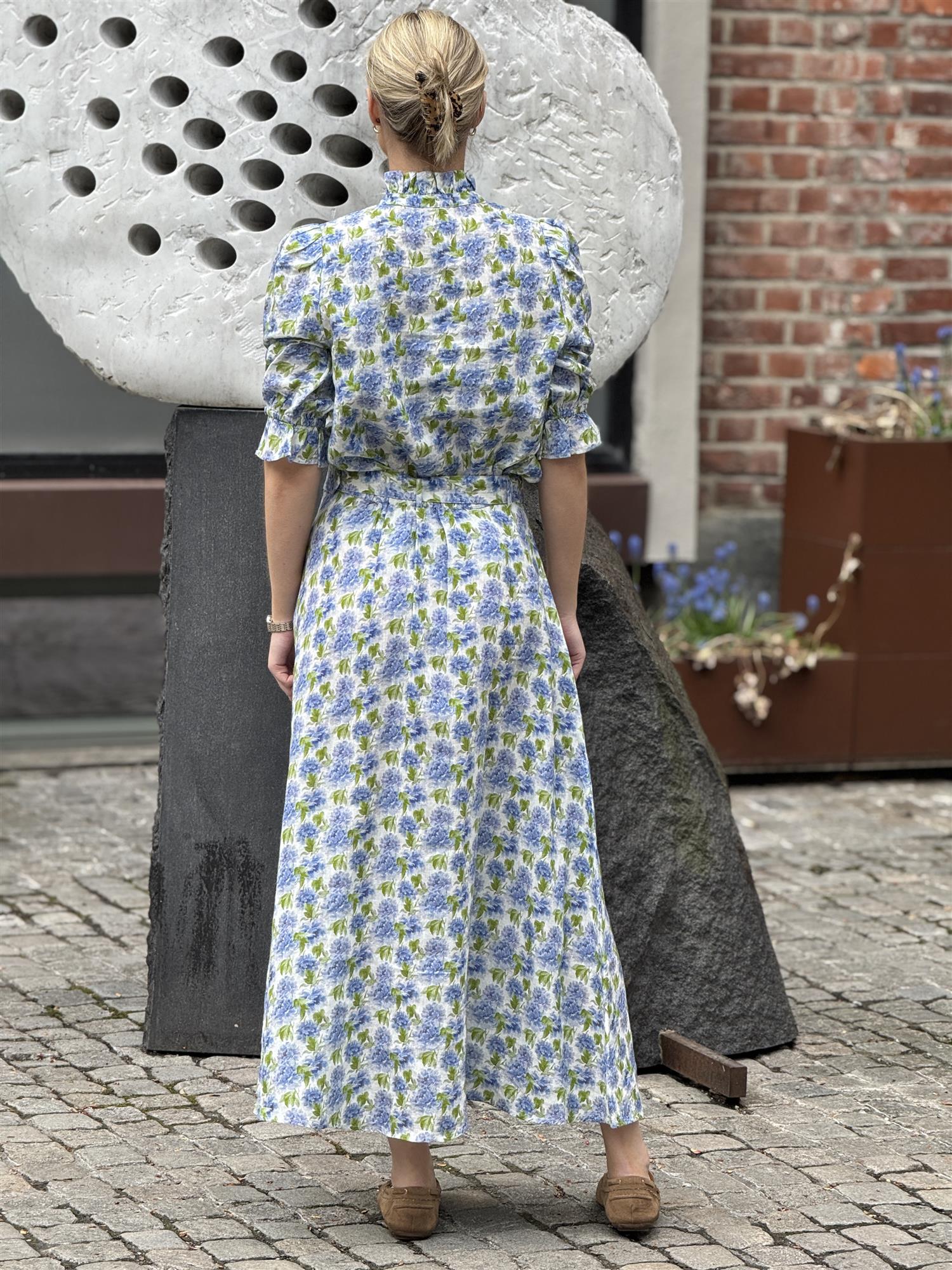 Linen Maxi Skirt, Peony