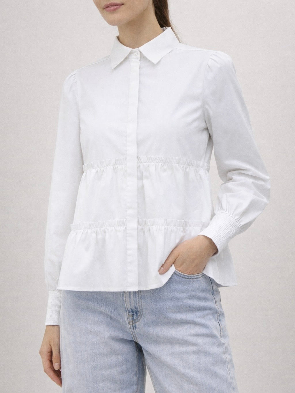LR-ISLA SOLID 95 Shirt, White