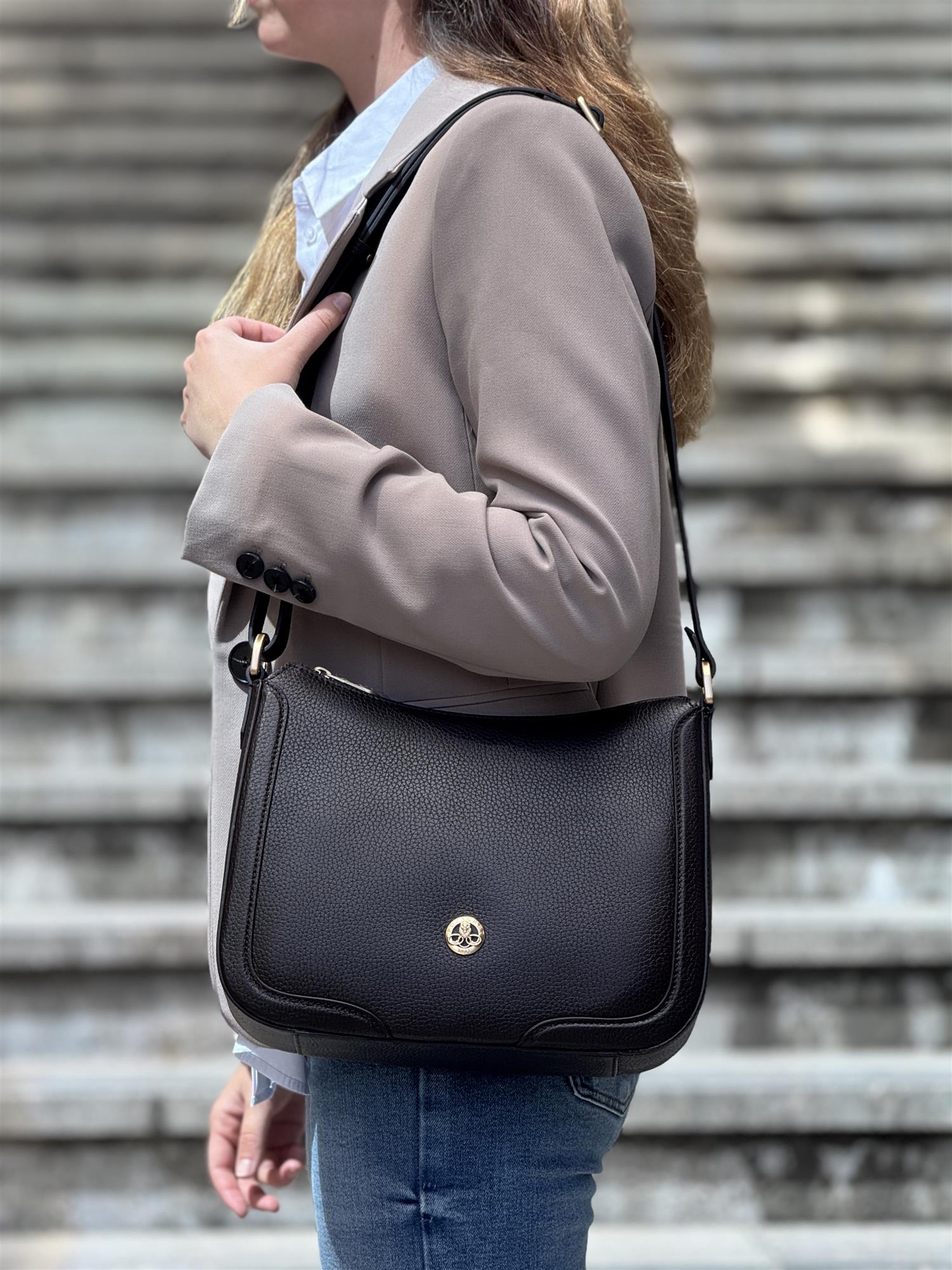 Image shoulder bag, Marron