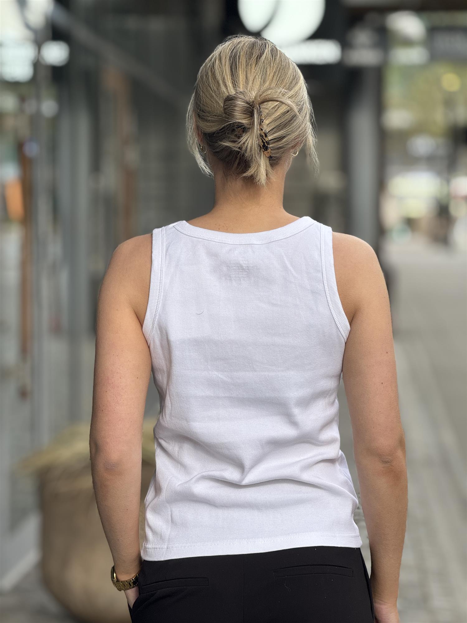 CW Avery Singlet, White