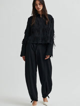 Dancing Cropped Shirt, Black
