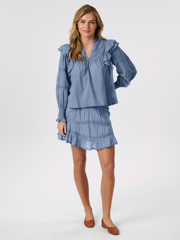Robby S Voile Skirt, Smoke Blue