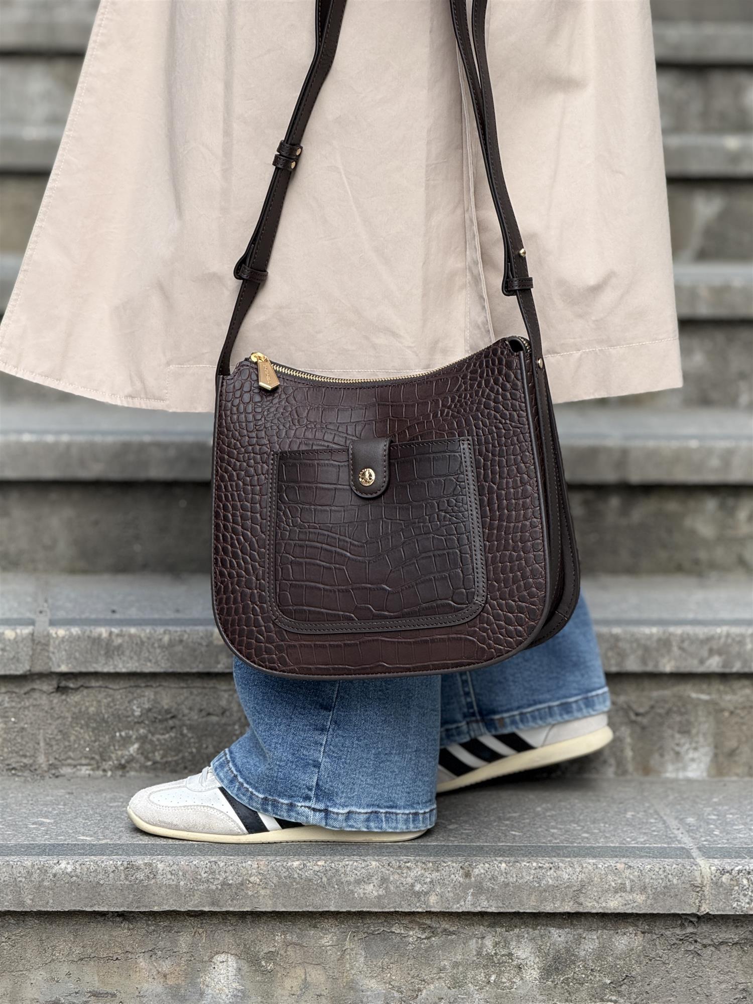 Bridesoft shoulderbag, Crocco Marron