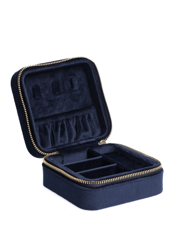 Velvet Jewellery Box Mini, Navy Blue