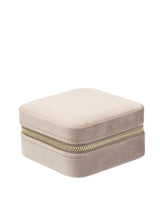 Velvet Jewellery Box Mini, Warm Taupe