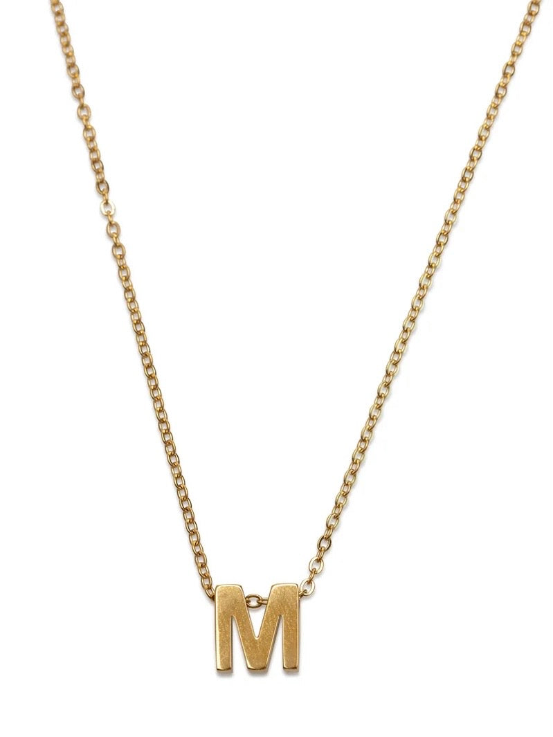 Viola - Letter Necklace Stainless Steel Gold - M
