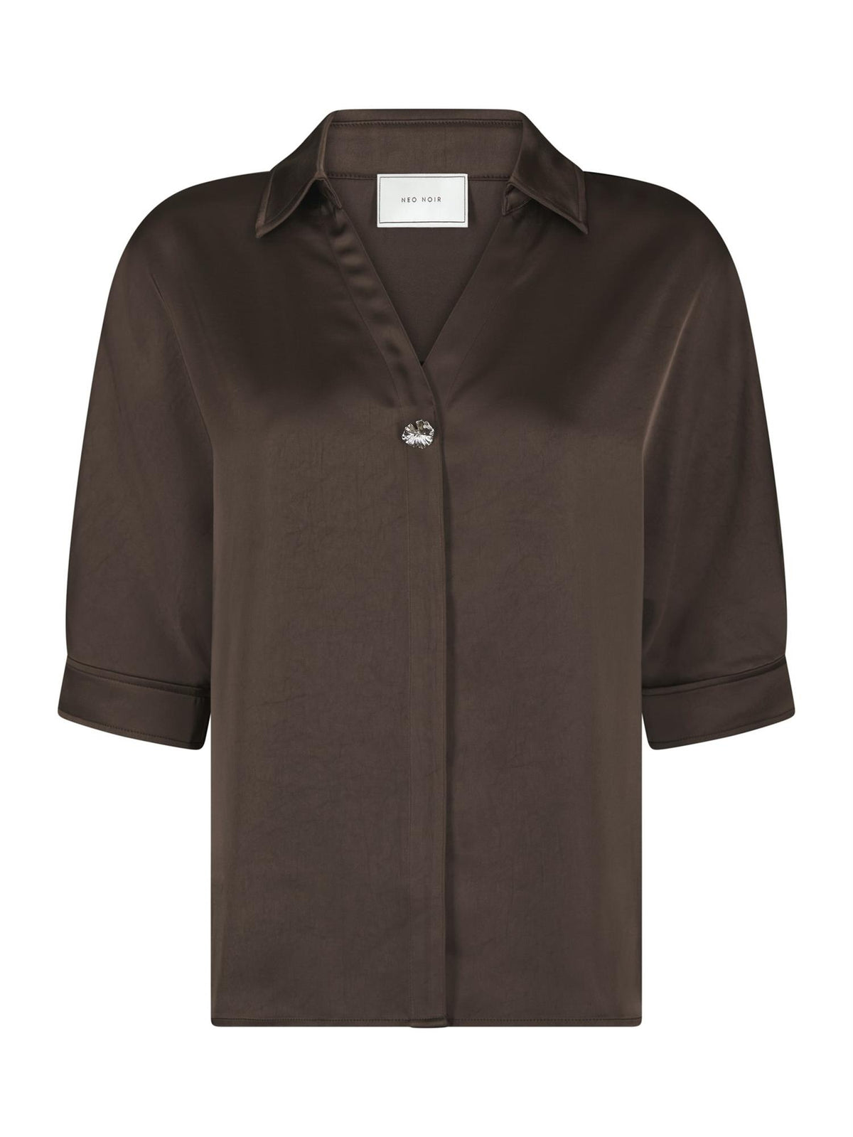 Carm Heavy Sateen Shirt, Dark Brown