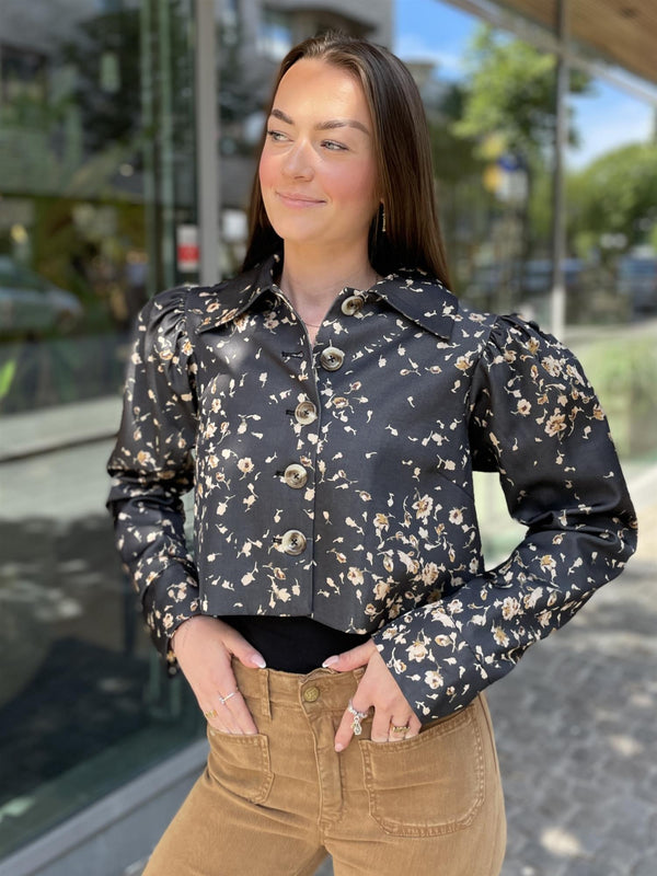 Tailored Satin Cropped Jacket