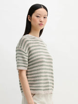 Pullover, shortsleeve, round-neck, striped