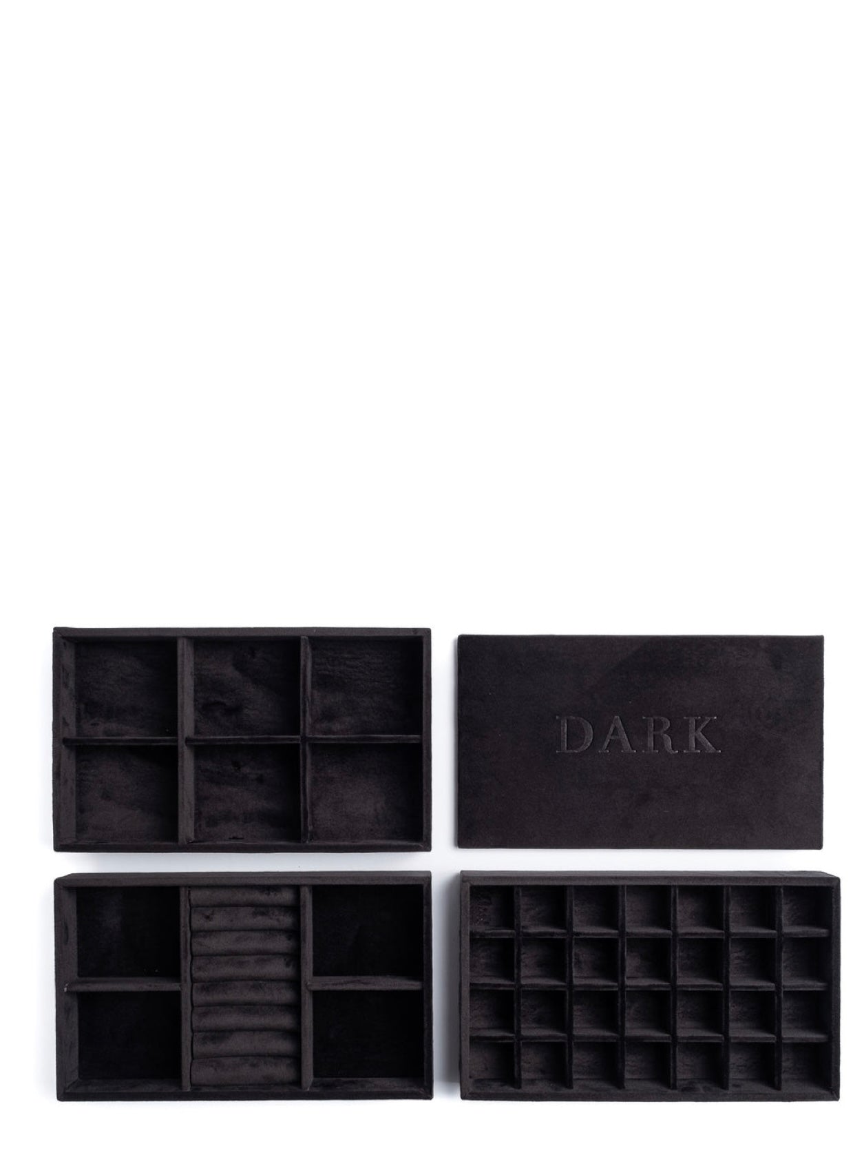 Velvet Stacker Jewellery Box, Black