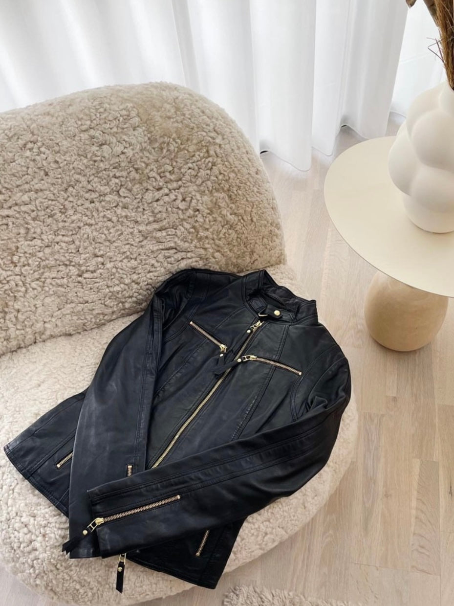 Biker Jacket Basic, Sort