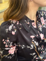 Satin Blouse, Midnight Garden