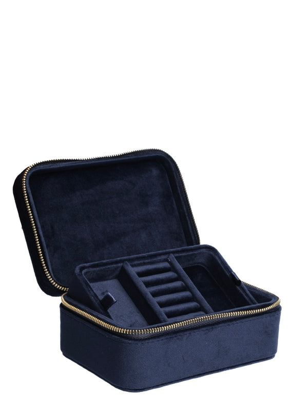 VELVET JEWELLERY BOX, Navy Blue