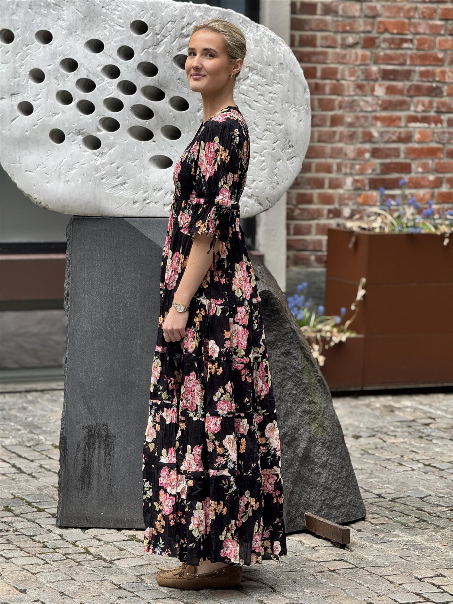 Twisted Maxi Dress, Midnight Blossom