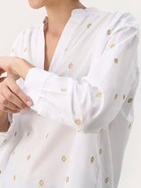 Natale PW Blouse, White/Gold