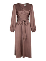 Rimini Heavy Sateen Dress, Dark Rose