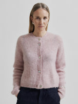 Andrea Knit Rib LS Cardigan, Rose