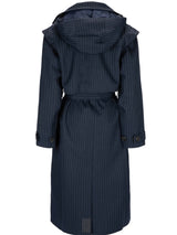 Regndråpe Trench Coat, Navy Pinstripe