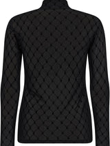 Mesh Turtle Neck, Black