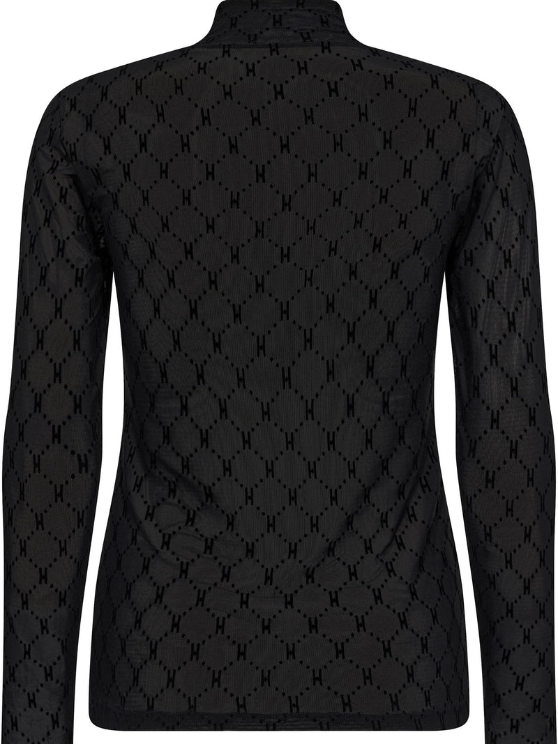 Mesh Turtle Neck, Black