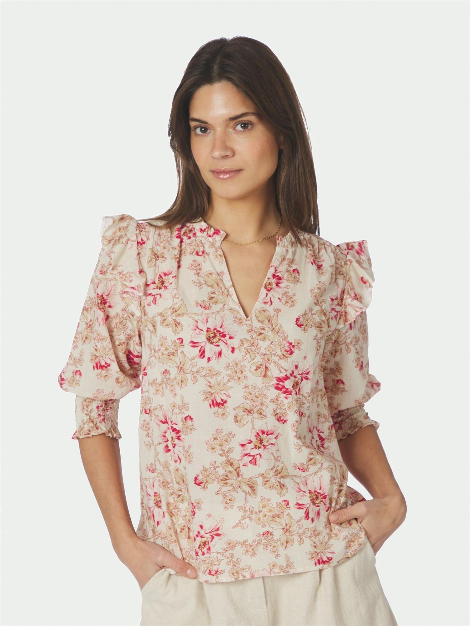 Davina Flower Rose Blouse