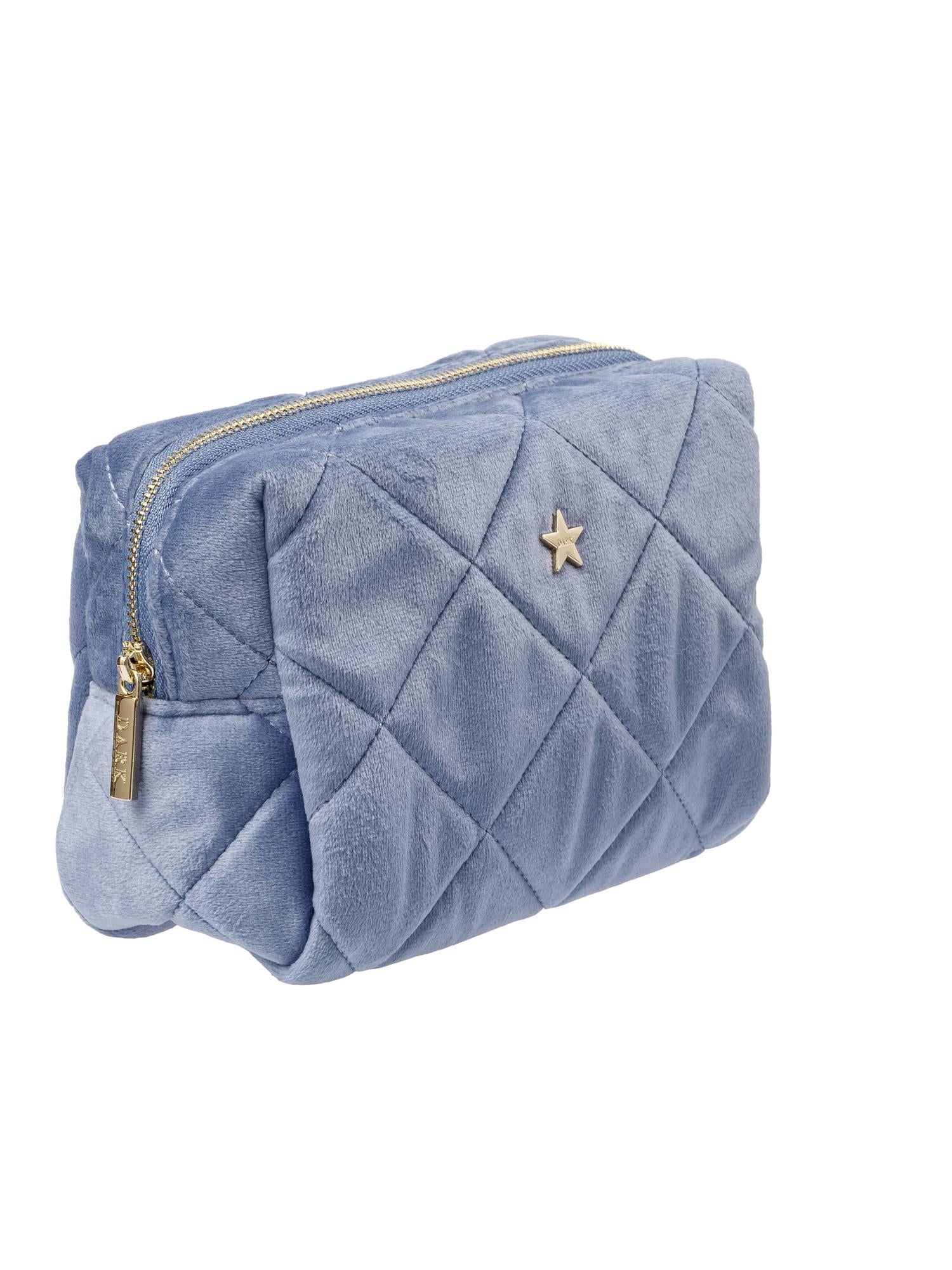 Velvet Square Quilted Make-Up Pouch Small