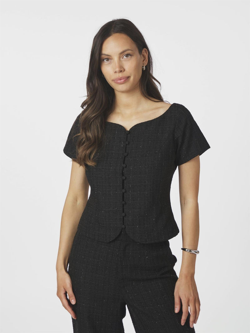Tango Boucle Top, Black