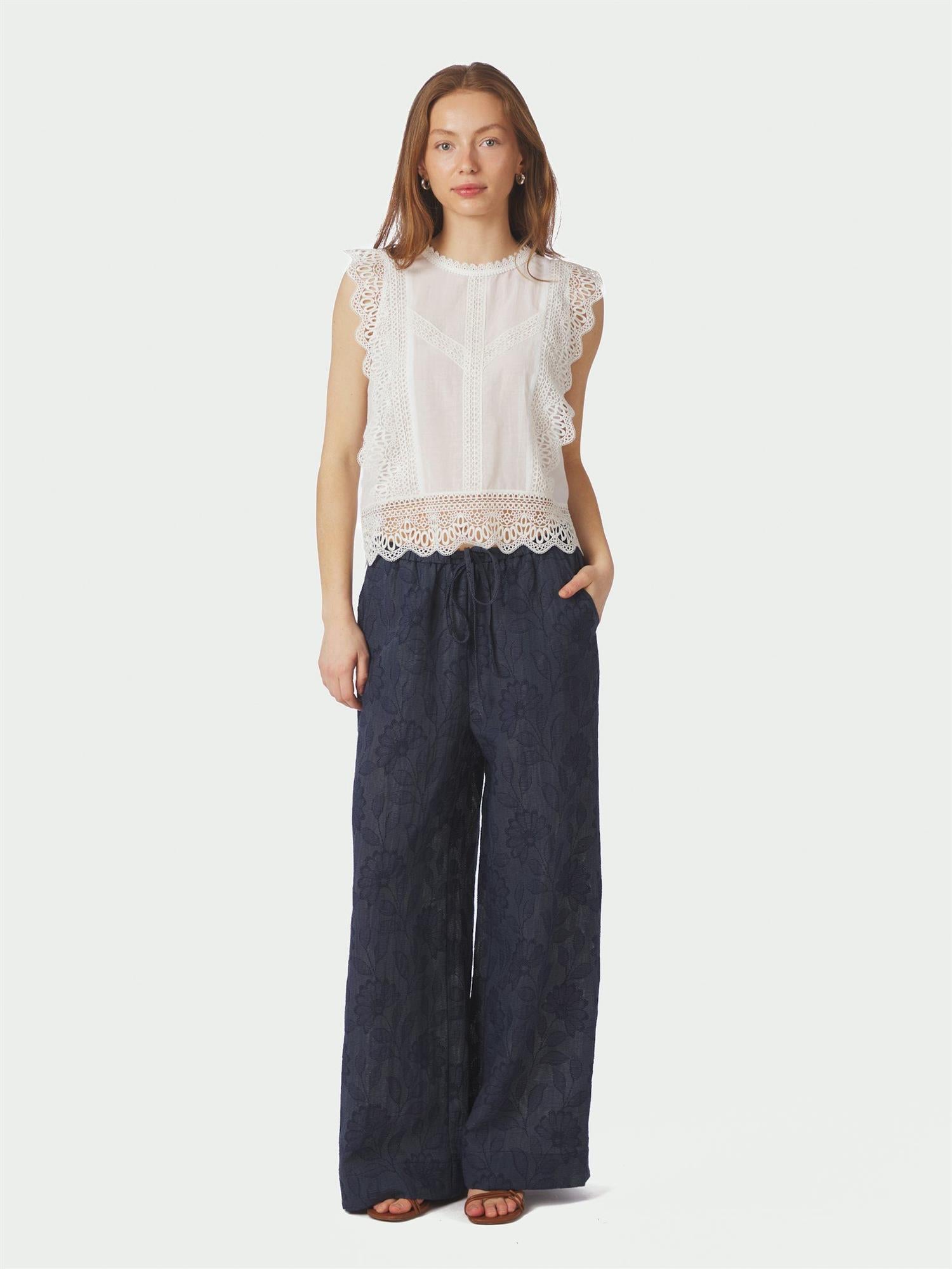 Samia Lace Top, White