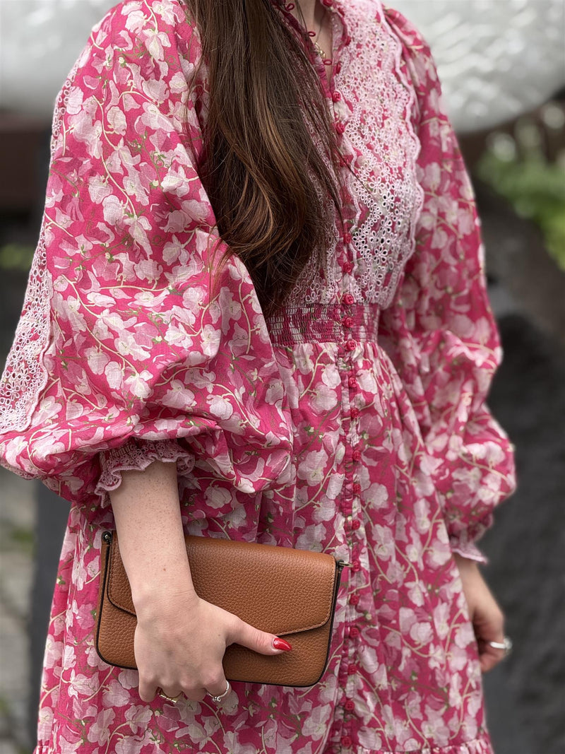 Cotton Slub Midi Dress, Poppy Meadow