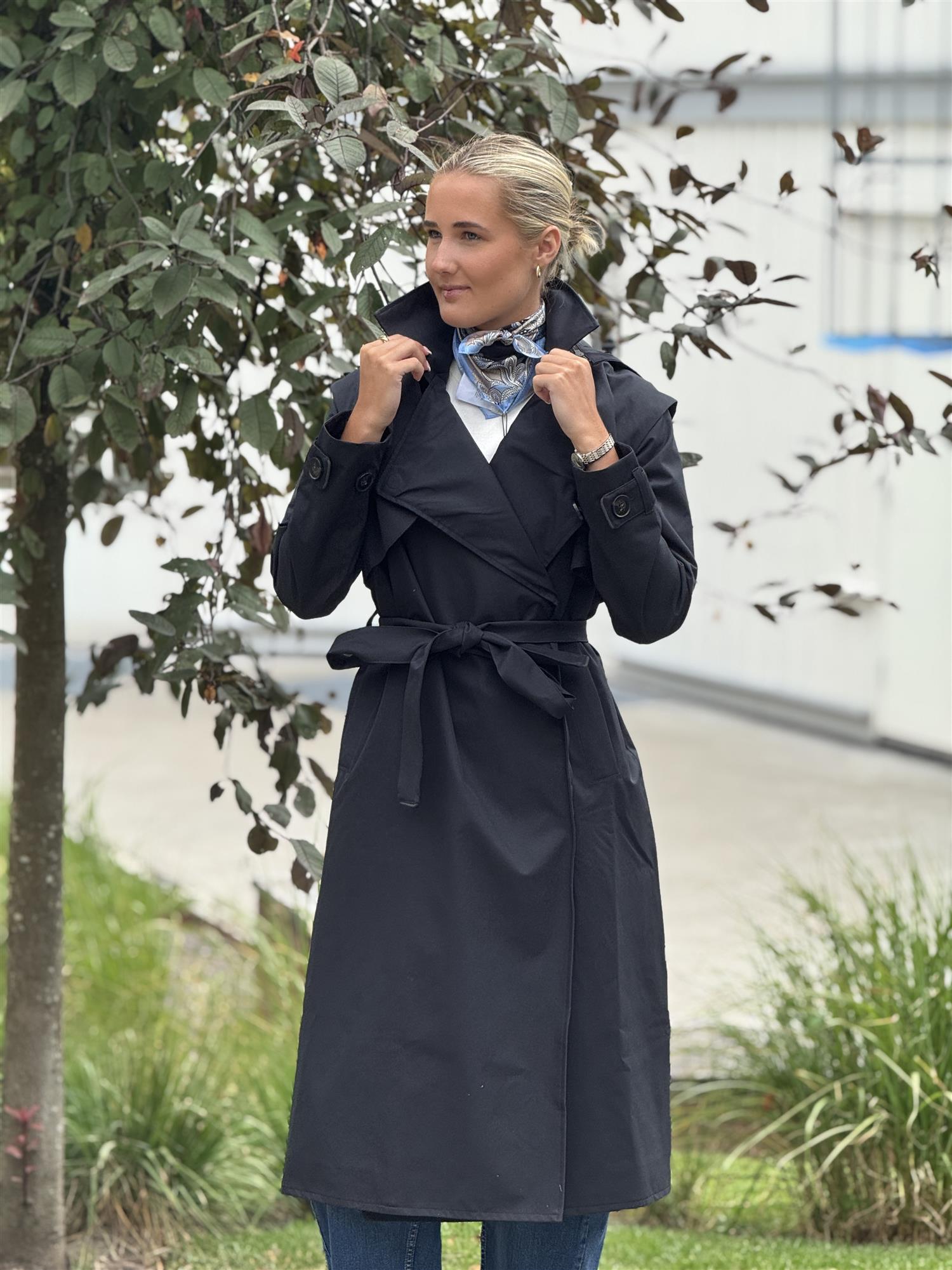 Regndråpe Trench Coat, Black