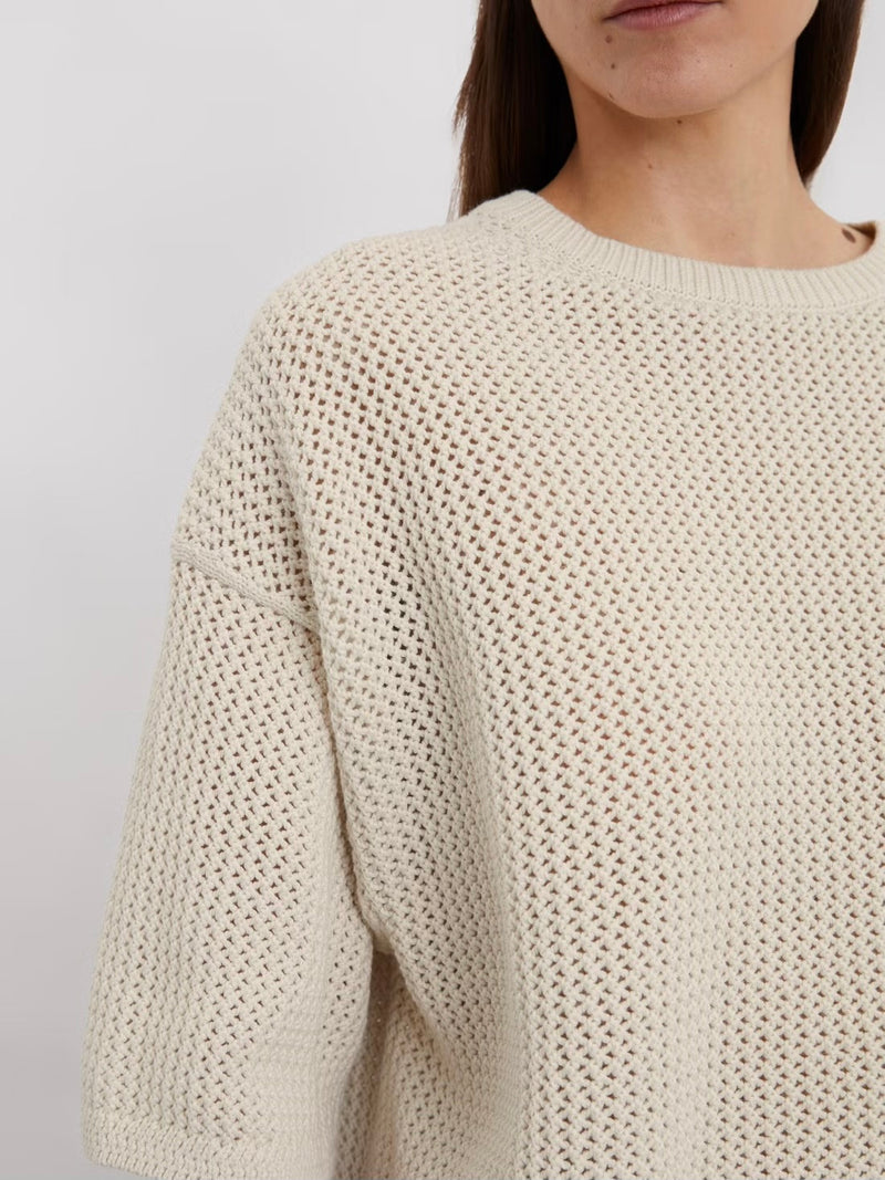 Pullover, short sleeve, round-neck