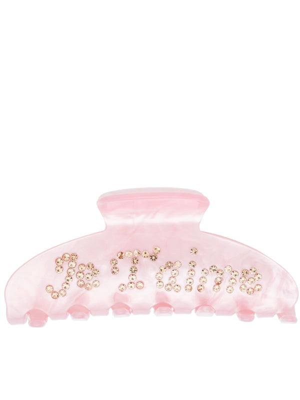 Text Hair Claw,"Je T'aime" Pale Rose