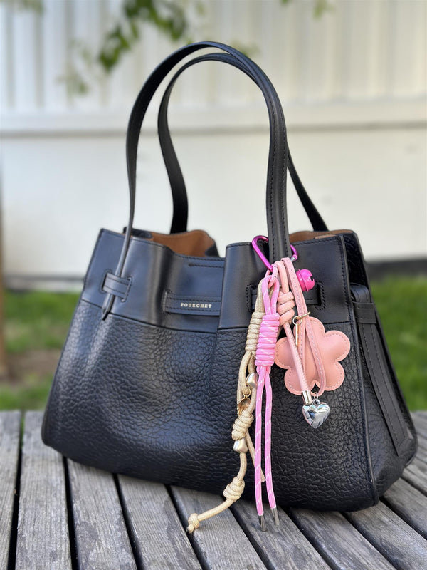Bag Charm, Pink Bell Flower
