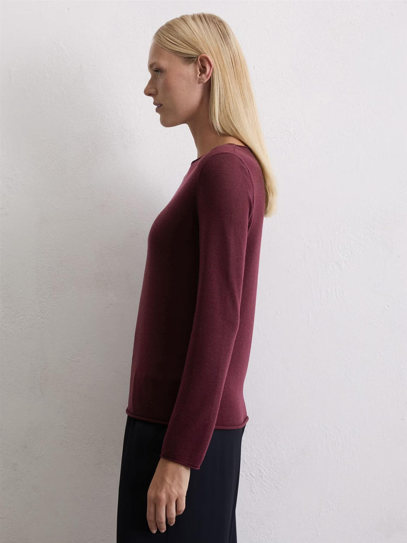 Pullover, longsleeve, Aubergine Red