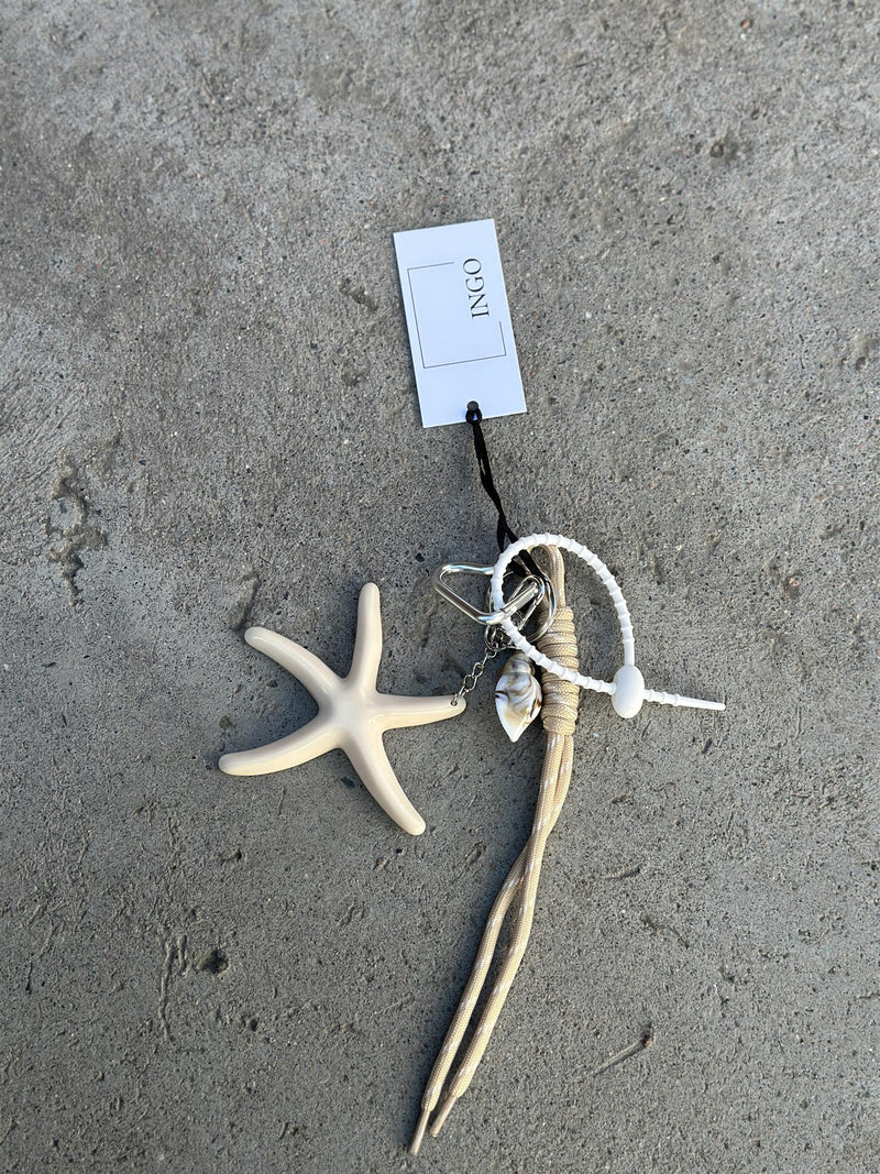 Bag Charm, Beige Starfish