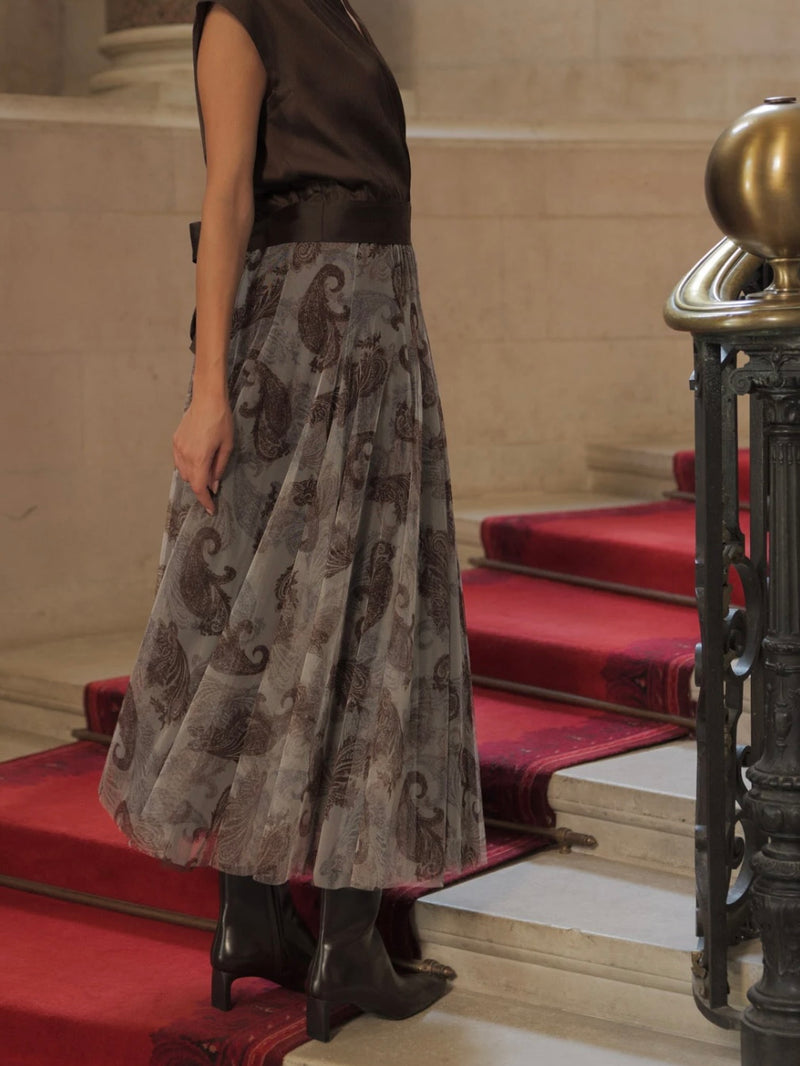 Choco Paisley Skirt