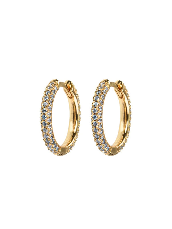 Medium Stone Covered Hoops, Blue