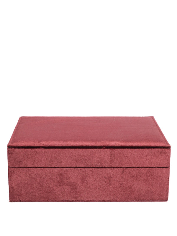 Large Velvet Jewellery Box, Maroon