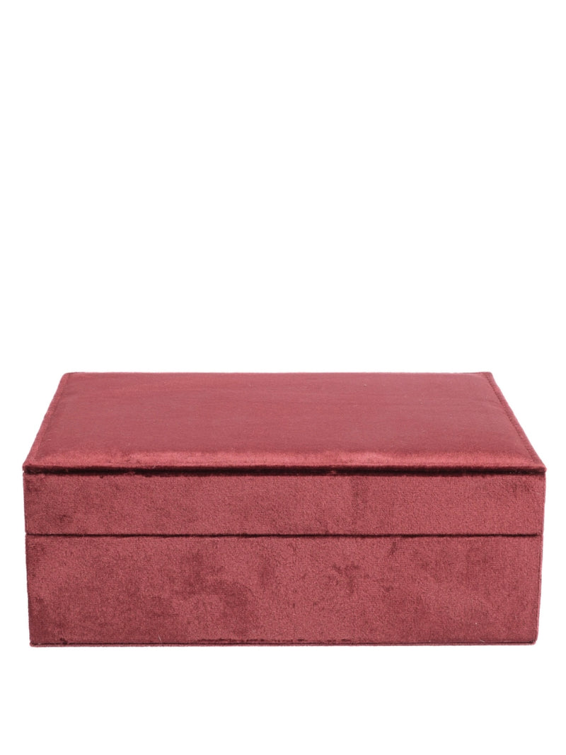 Large Velvet Jewellery Box, Maroon