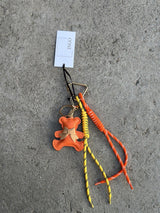 Bag Charm, Orange Leather Bear