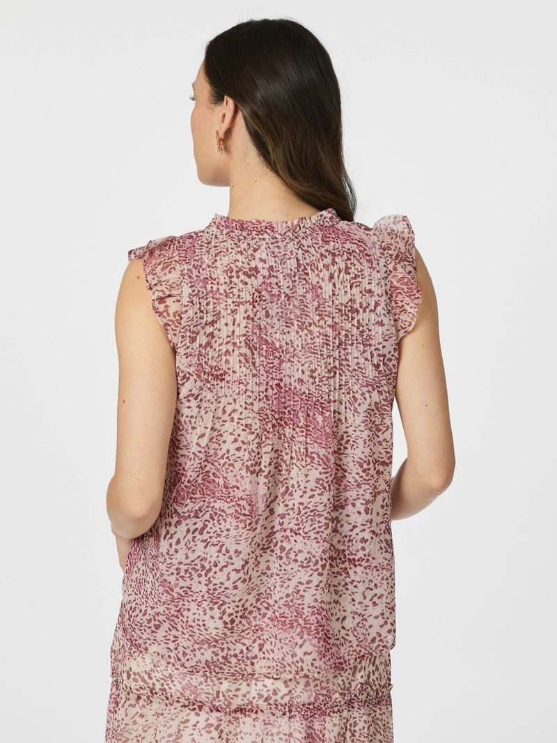 Izar Blur Graphic Top, Evening Rose