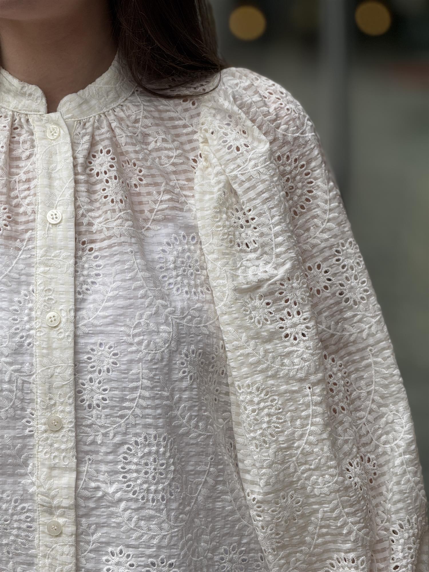Checks Blouse, Off White