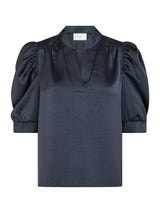 Roella Heavy Sateen Blouse, Midnight Blue